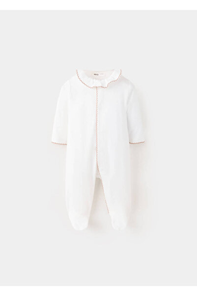 MANGO Baby Kontrast şeritli tulum pijama