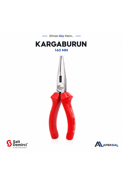 Sait Demirci SD2555 160 mm Profesyonel Kargaburun Pense Sıcak Dövme Çelik İnce Uçlu