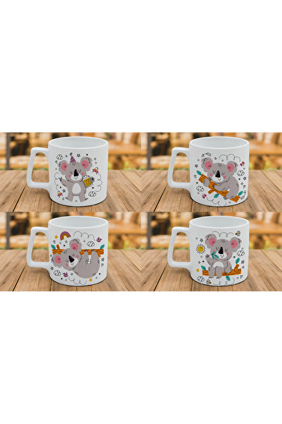 YG REKLAM Koala Printed Quarterly Coffee Cup Set