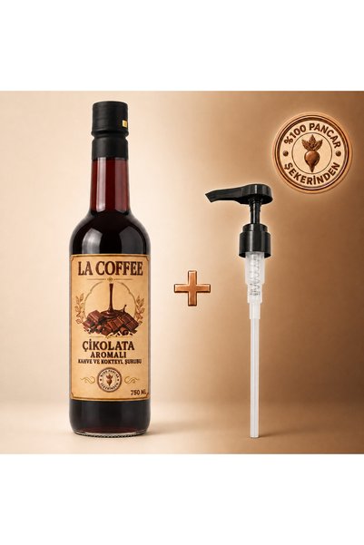 LA COFFEE Çikolata Aromalı Kahve ve Kokteyl Şurubu 750 ml - %100 Pancar Şekerli
