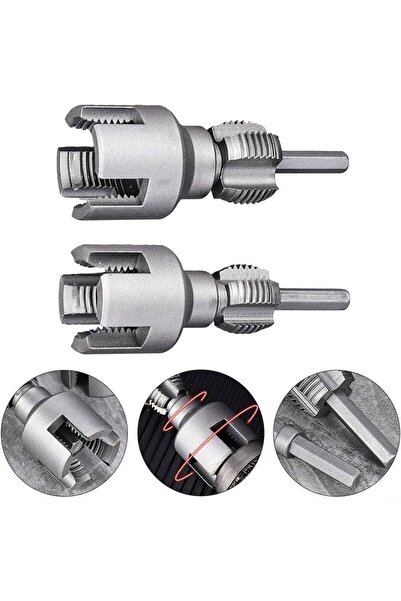 pazariz PPRC PVC Plastik Boru Diş Açma Seti 2’li 1/2” 3/4” 20-25mm Pafta Tesisatçı Klavuz Rayba Matkap Adaptörlü Tamir Onarım Montaj Aparatı