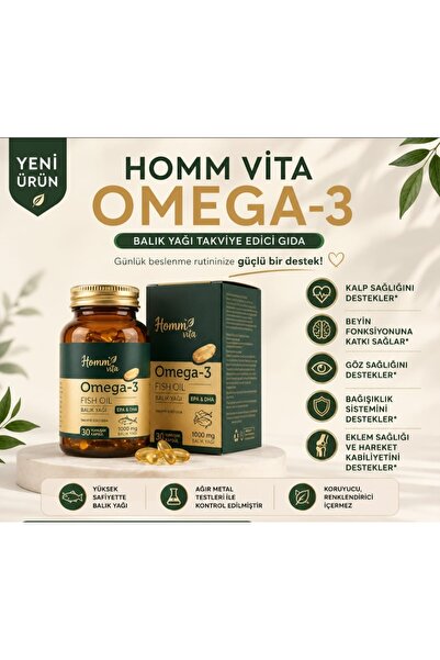 homm VİTA OMEGA -3 BALIK YAĞI TAKVİYE EDİCİ GIDA 30 KAPSÜL
