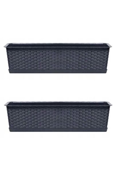 Solplant Set 2 jardiniere decorative, Ratolla Case P, antracit, 68.5x17.3x15 cm