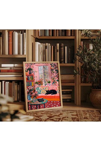 musnig Çerçevesiz Poster Tablo, Duvar Posteri, Sanatsal Hd Baskı evde mutlu kedi