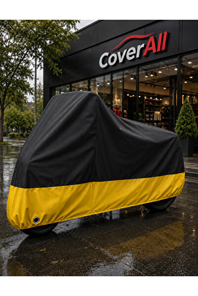 CoverAll Peugeot XP 400 (Siyah- SARI Parç.)Motosiklet Brandası,Su Geçirmez (Ç...