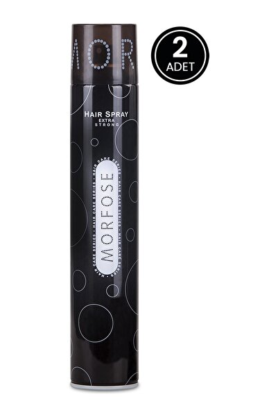 Morfose Saç Spreyi Extra Strong 2 x 400 ml Siyah Uzun Süre Sabitleme Parlak C...