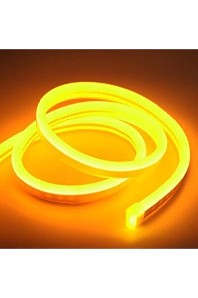 Global Neon Esnek Şerit LED Amber Renk 25 metre + 220 Volt Fiş Tak Çalıştır