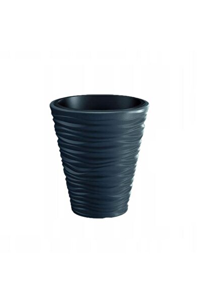 Solplant Ghiveci decorativ de flori, rotund, antracit, 18/37 L, 38.8x43.6 cm,...
