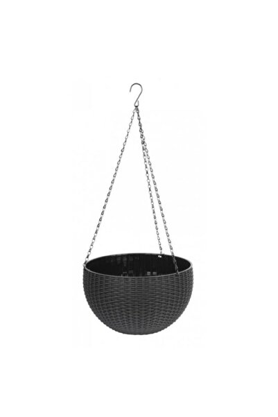 Solplant Ghiveci de flori suspendat, gri, 26x16 cm