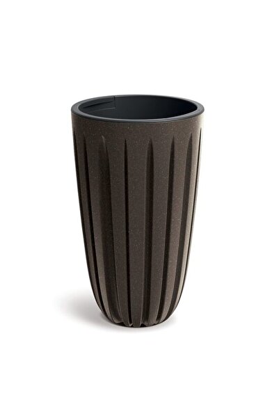 Solplant Ghiveci decorativ de flori, rotund, inalt, cafeniu, 29x50 cm, 23/9 L...