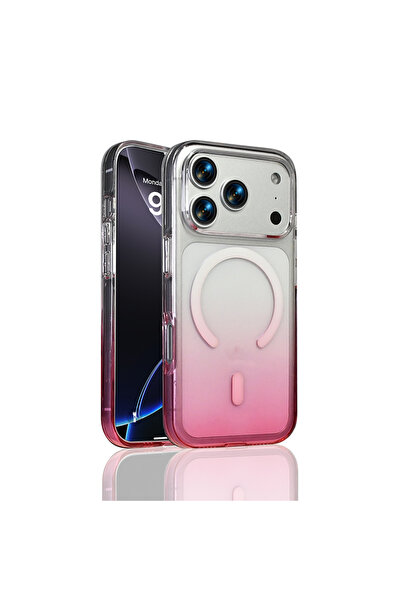 zore iPhone 17 Pro Max Kılıf Renk Geçişli MagSafe Şeffaf Kamera Yükseltili Si...