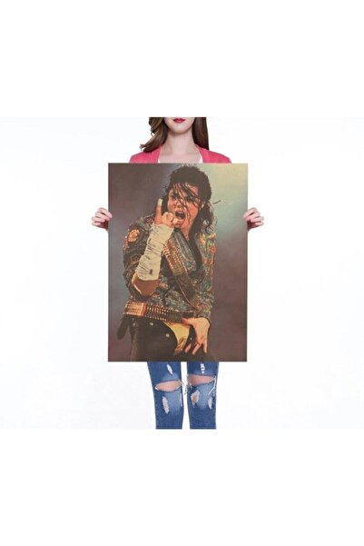Genel Markalar Micheal Jackson Vintage Kraft Poster - 33x48cm