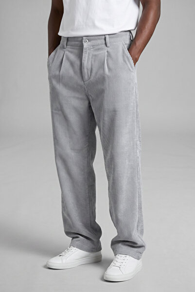 KHAYN ERKEK BAGGY PİLELİ DÜĞMELİ BEL LASTİKLİ KADİFE PANTALON K2056KP