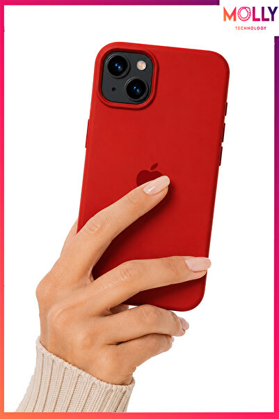 Molly iPhone 13/14 İçin Kiremit Soft İçi Kadife Lansman Silikon Kılıf