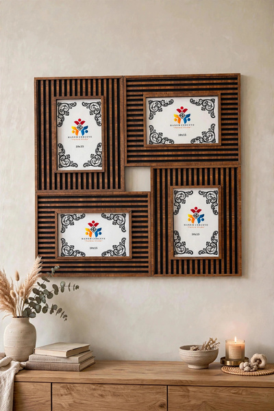 HANEM 4'lü 10x15 Kolaj Dekoratif Fotoğraf Çerçevesi & Ahşap MDF