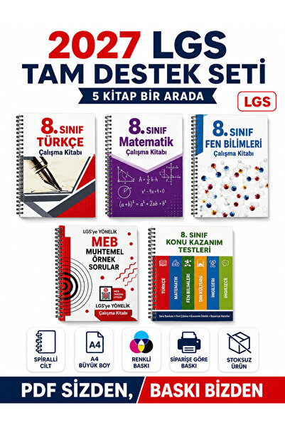 Modus Yayınları 2027 LGS 8. Sınıf Tam Destek Seti 5 Kitap Türkçe Matematik Fe...