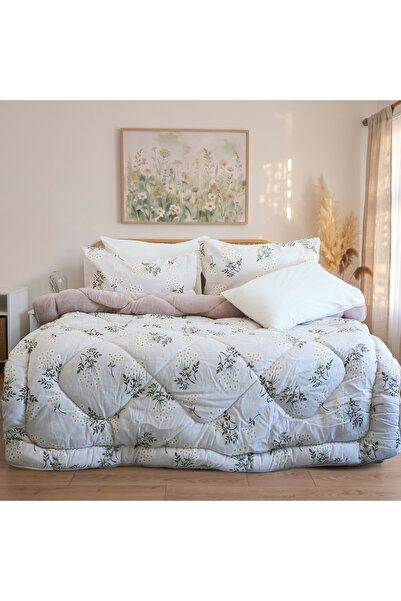 Arma Concept Double-Sided Floral Patterned Welsoft Silicone Quilt 195X215Cm +...