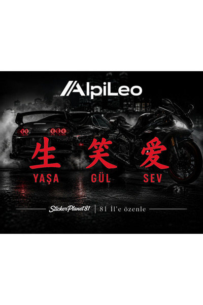 AlpiLeo Yaşa Gül Sev Sticker – Jdm Car Sticker – Decorative Vinyl Lettering S...
