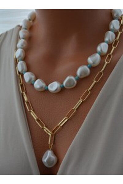 Stoneage Necklace - Gold Color -