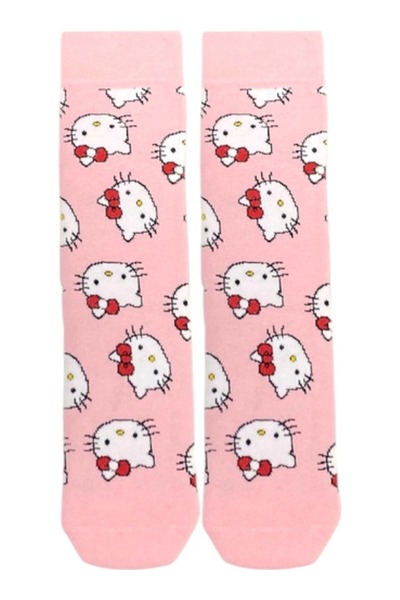 MERTİNWORLD SOCKS Mertinworld Hello Kitty Deseni Soket Çorap Unisex Pamuklu Ç...