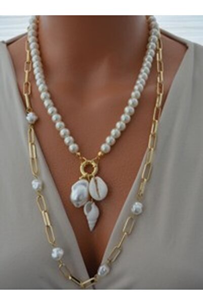 Stoneage Necklace - Gold Color -