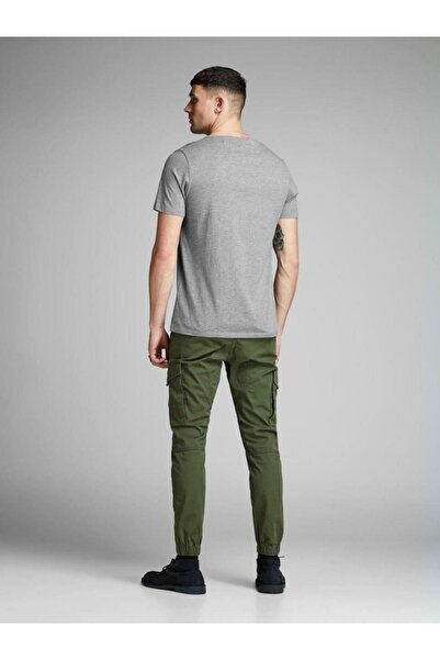 Jack & Jones 12137126 Jjecorp Logo Tee Ss Crew Neck Noos Men's T-shirt Light Gray Melange/slim Fit