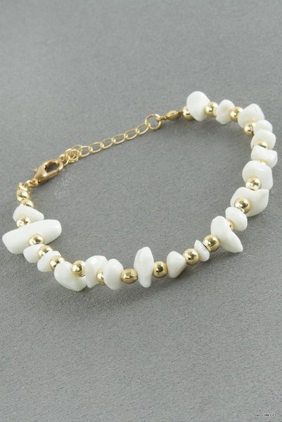ZERO LAND Concepta Broken Natural Stone (04910) Bracelet White