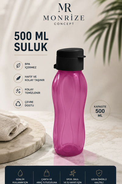 Monrize Concept 500 ML Suluk Matara BPA İçermez Su Şişesi Okul Spor Günlük Ku...