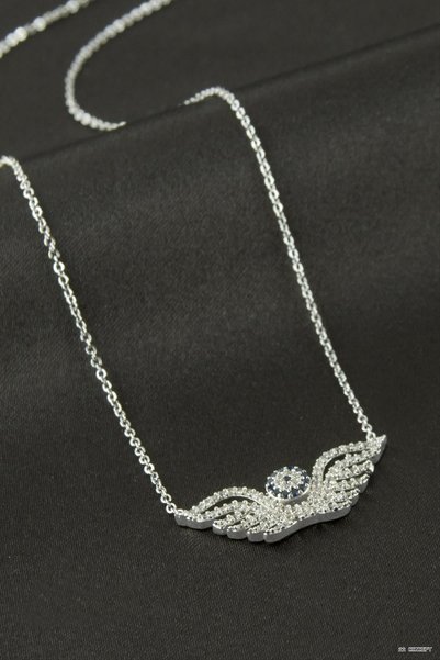 ZERO LAND Concepta at Nazar Zircon Stone Necklace (03311) Silver Color