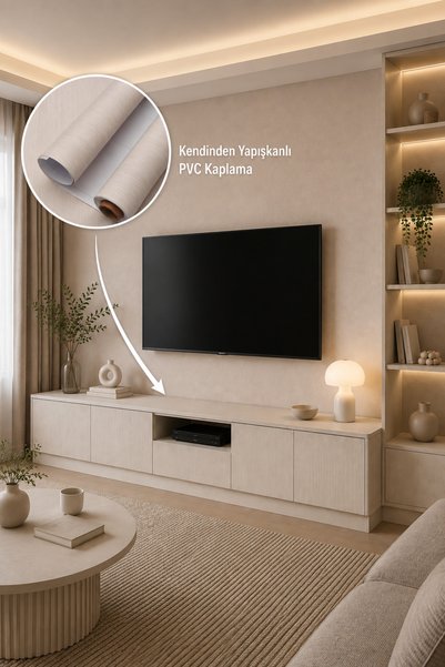 Deconitte Premium Light Beige Wood Pattern Self Adhesive Pvc Furniture Cabinet Countertop Covering Foil 60X100Cm