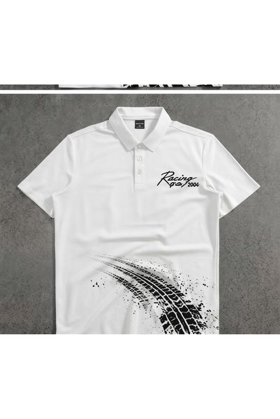 Urban Look Unisex Formula 1 Printed Polo Neck T-Shirt – Racing Themed Short S...