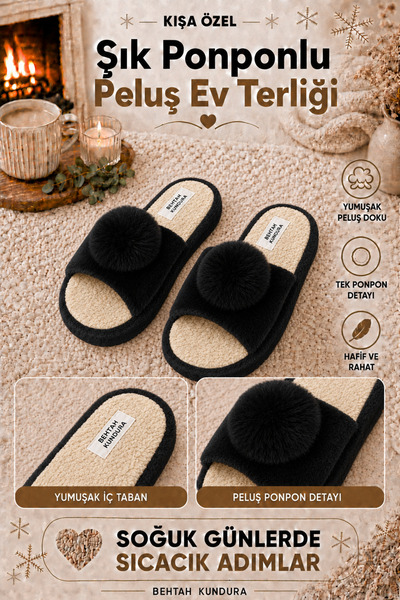 Behtah Kundura Women's Open-Front Pompom Maternity Postpartum Non-Slip Light-...