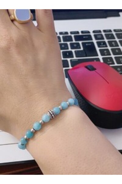 Stoneage Aquamarine Stone Bracelet - Blue -