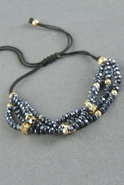 ZERO LAND Concepta 4-Piece Mixed Crystal (04939) Bracelet Anthracite