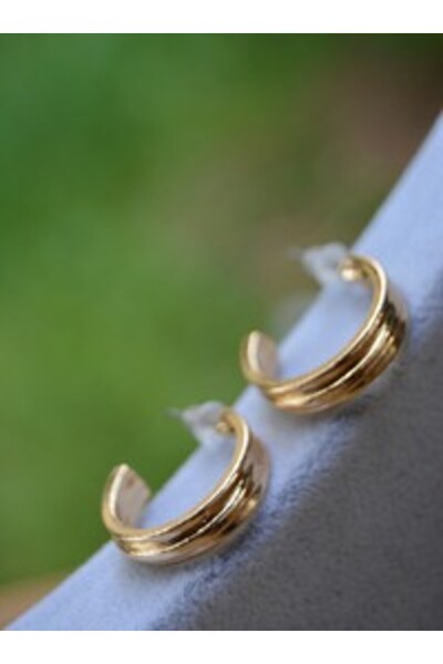 Stoneage Hoop earrings - gold color -