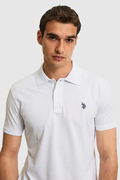 U.S. Polo Assn. Mens Slim Fit White Polo T-Shirt