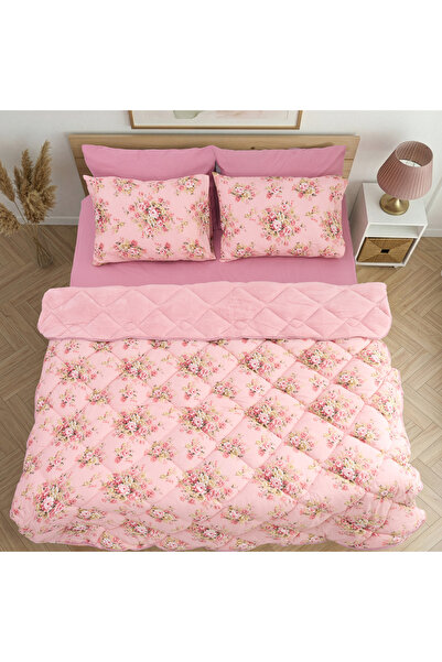 Arma Concept Double Sided Patterned Wellsoft Quilt Sleeping Set 195X215 & 4 P...