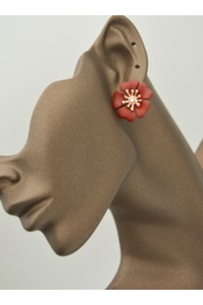 Stoneage Matte Muneeli Earrings - Red -