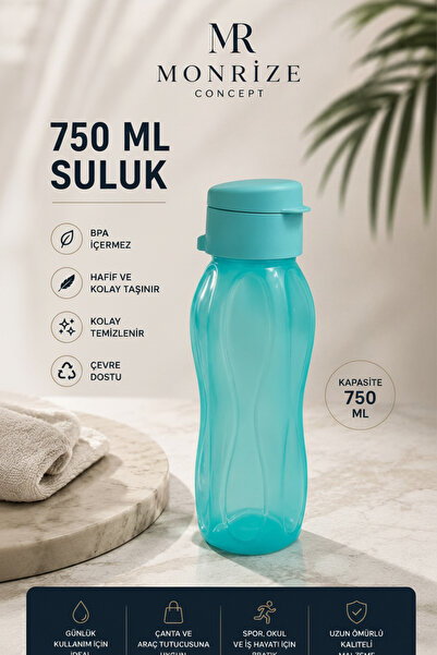 Monrize Concept زجاجة مياه بلاستيكية سعة 750 مل خالية من مادة BPA، زجاجة مياه...