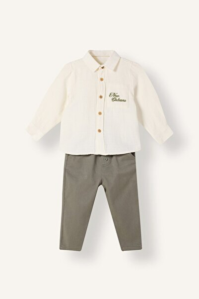 DeFacto 2 Piece Set Shirt Pants Baby Boy I1900A526Au