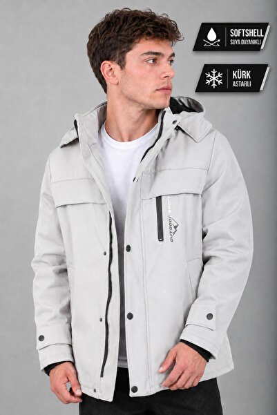 ByTrend Softsheel Winter Coat with Fur Inside and Chest Detail Kmd 833_50524-1