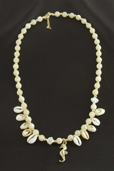 GeeS Global Zr Model Sea Horse Oyster Natural Stone Necklace