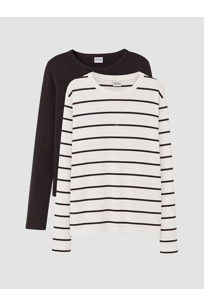LC Waikiki Tricou Fete Rib Basic Pachet de 2