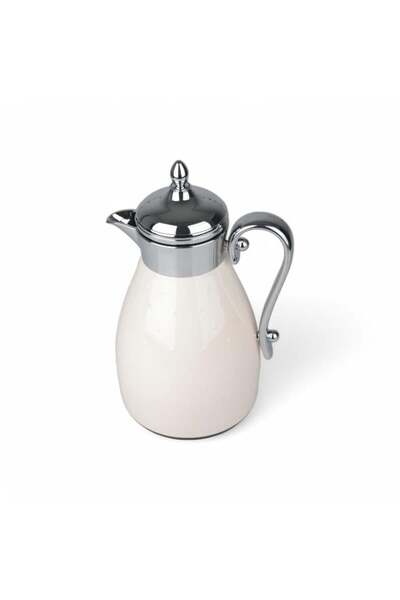 Valk Al-Andalus Thermal Coffee Pot 0.7 Liter – Silver & Beige Insulated Stain...