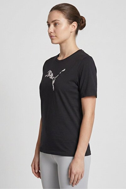 Puma 691821-01 تي شيرت نسائي من Ess Graphic Animal باللون الأسود
