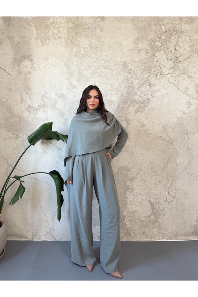 Elbee Fashion Woman Set dublu de damă cu pelerină kaki