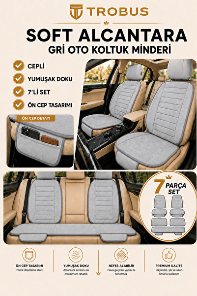 TROBUS Mercedes E Kasa W124 1985-1995 Baby Face Soft Alcantara Çizgili 7'li O...