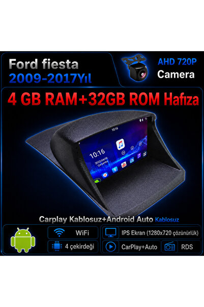 CONION Ford fiesta 2009-2017 Yıl uyumlu 4GB Ram 32GB Rom Hafıza Android Kablo...