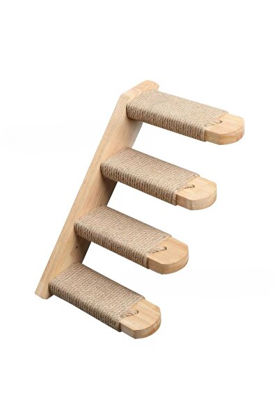 Generic Brand Platformă sisal pentru pisici, lemn stejar masiv, montaj perete...