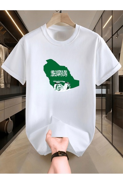 MUZİ قميص للرجال والنساء بمناسبة اليوم الوطني السعودي، مصنوع من القطن 100%، م...